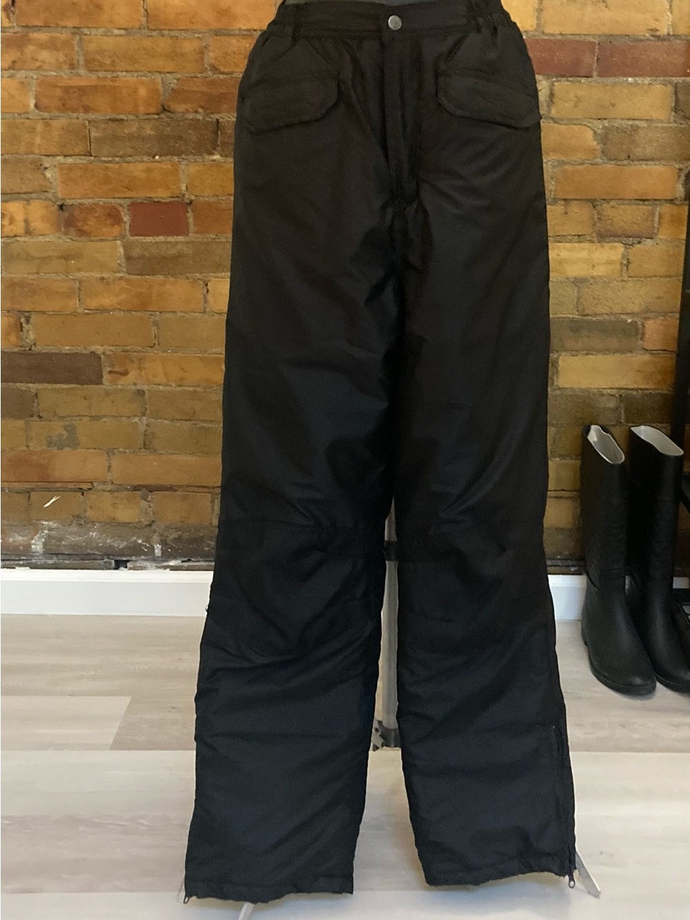 Kids Black Snow Jogger Pants